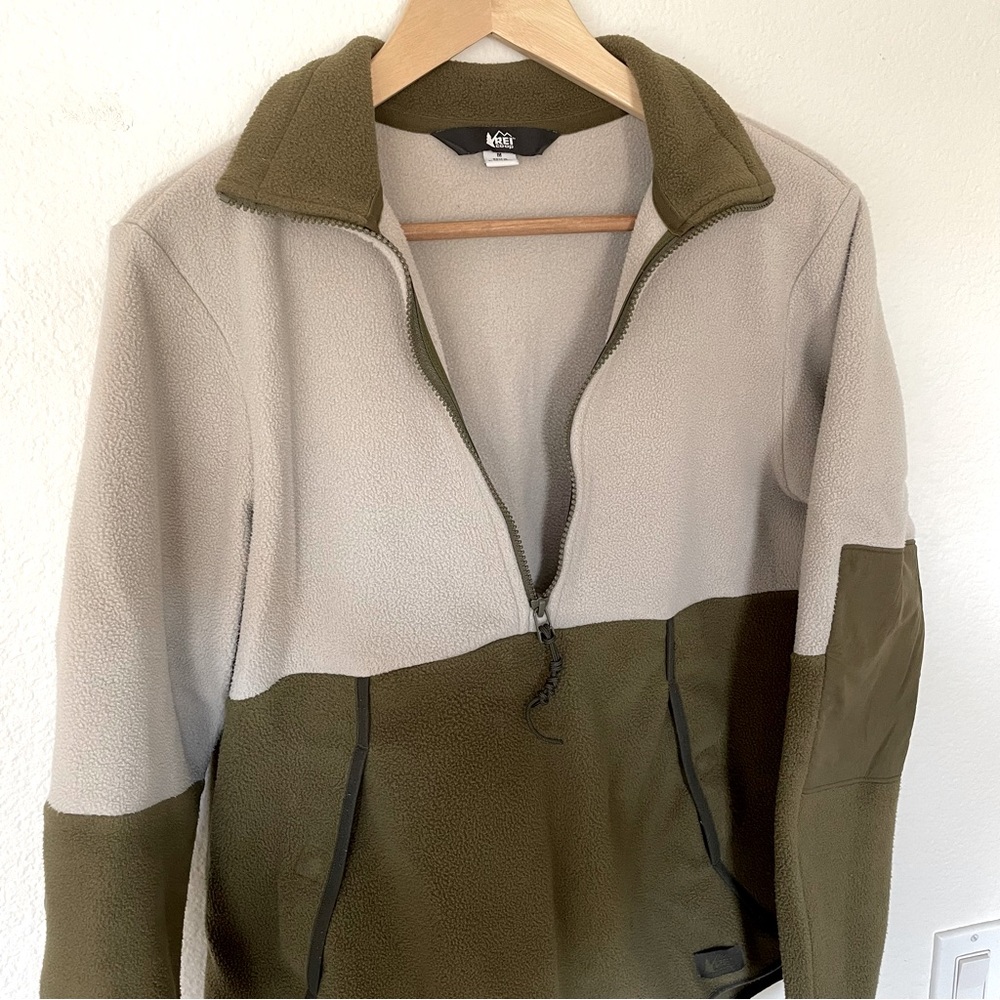 Medium REI Co Op Half Zip Fleece Pullover Sweatshirt Jacket Hiking Outdoor Base